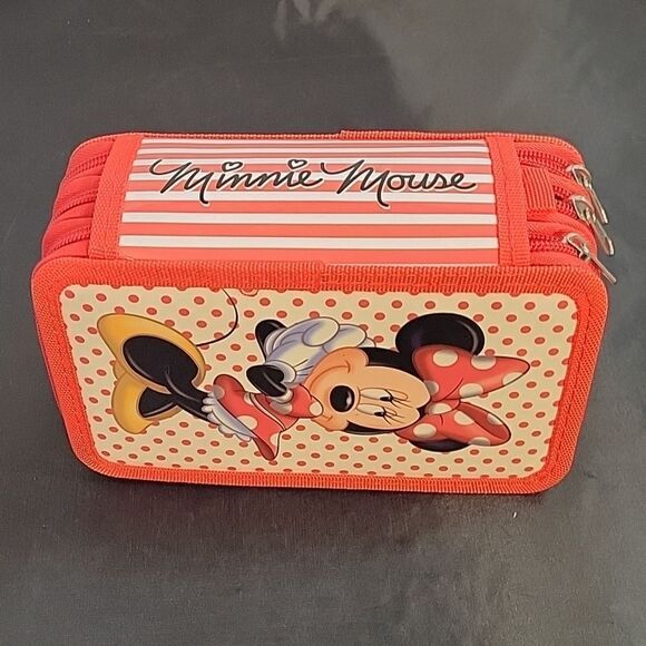BRAND NEW MINNIE MOUSE WALT DISNEY 3 SECTION PENCIL CASE ORGANIZER - Picture 10 of 11